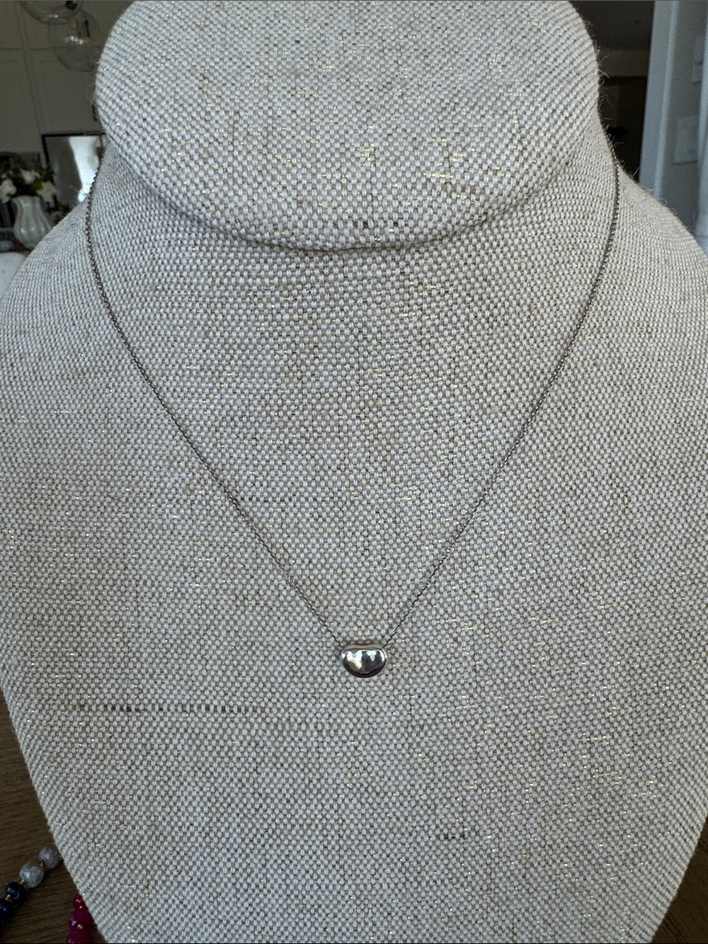 Tiffany and Co. small 12mm bean necklace sterling silver